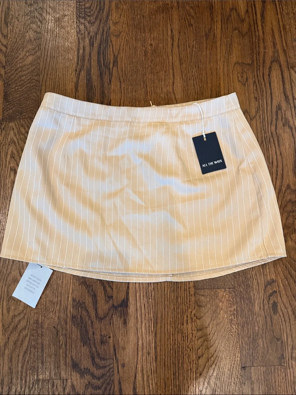 All The Ways Cream Pinstripe Mini Skirt